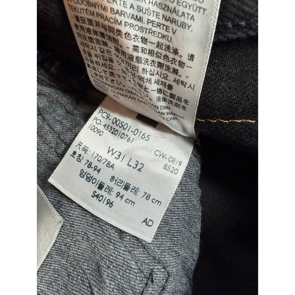 Levis 501 Premium Jeans Mens 31x32 Black Straight Leg Button Fly Casual Big E - Picture 12 of 12